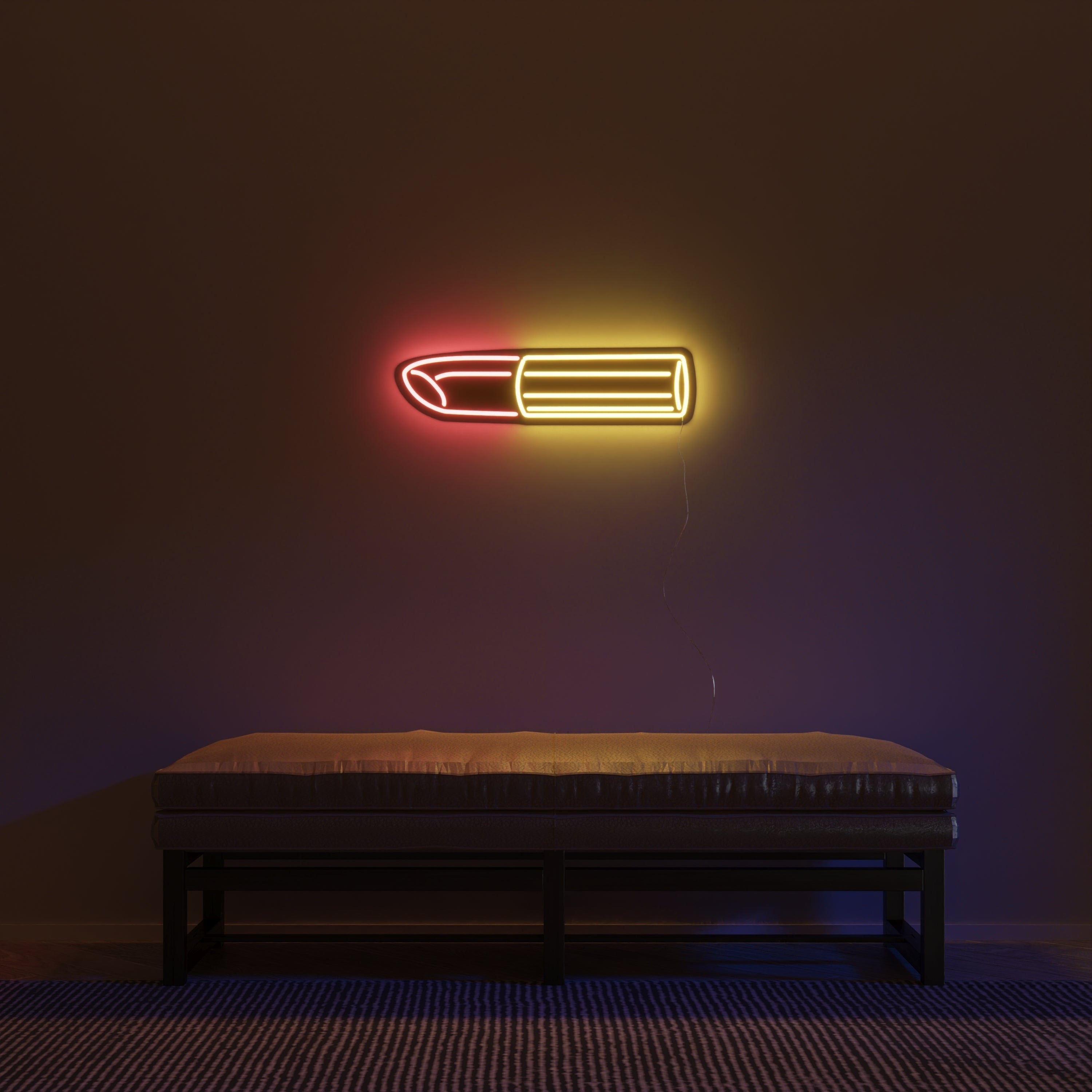 Golden Lipstick by Tom Wesselmann, Neon-LED-Zeichen